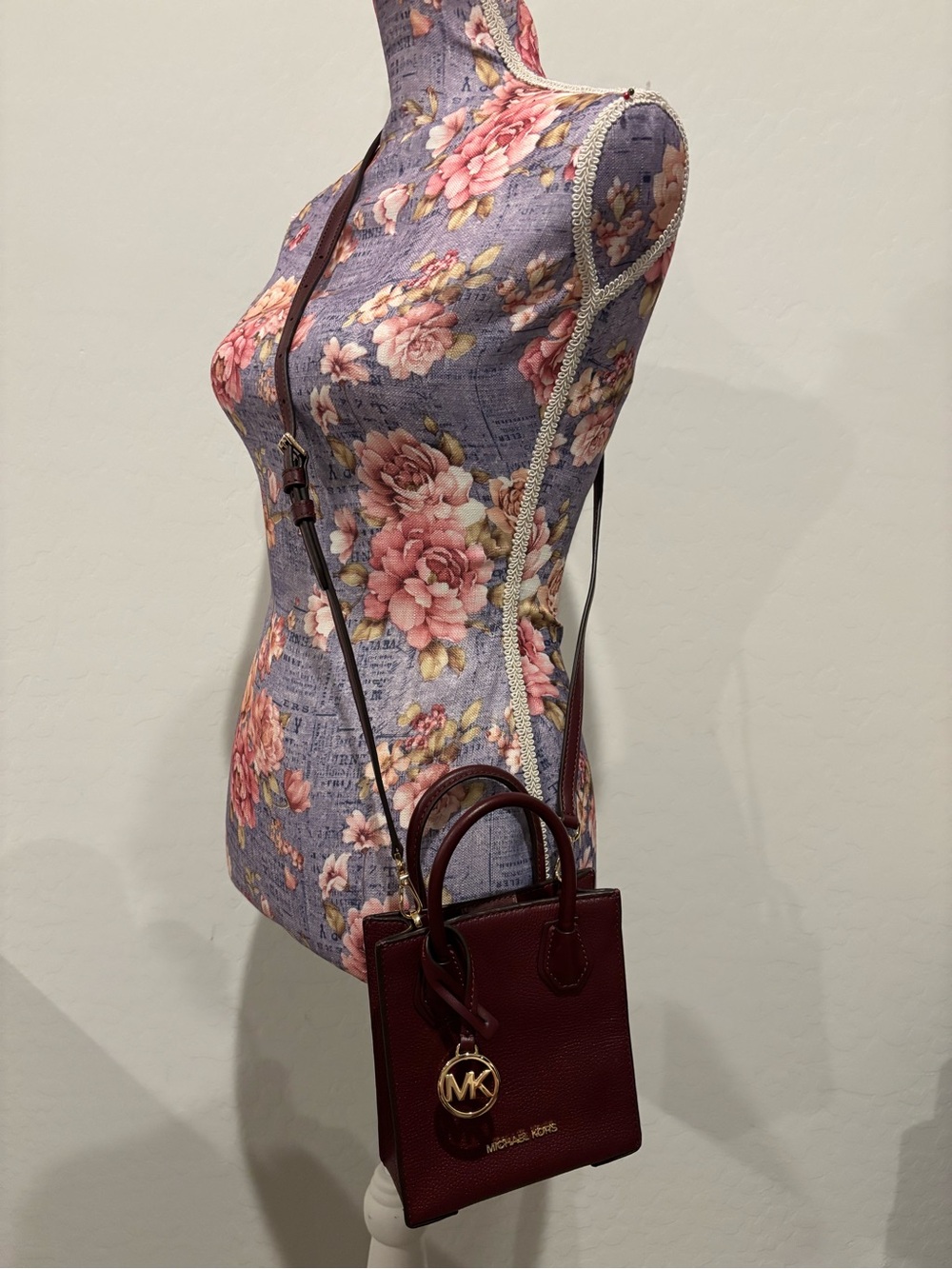 Michael Kors Mercer Extra Small Pebbled  Leather Crossbody Bag